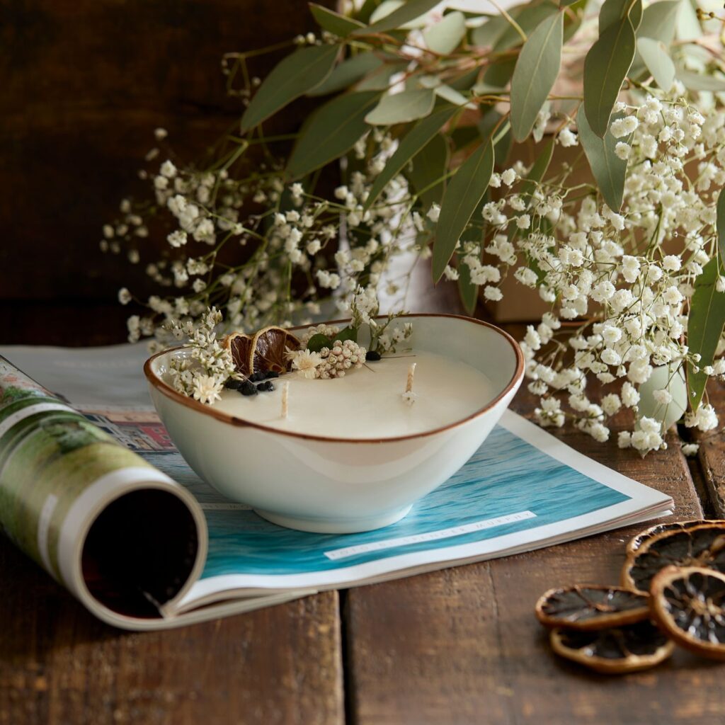 Candela Cera Di Soia Litsea Cubeba Linea Relax Gemme Di Luce